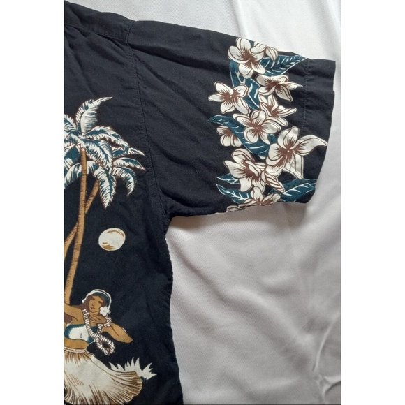 Baik Baik Honolulu Hawaiian Retro Shirt Black Size Small Hula Girl - Picture 6 of 11